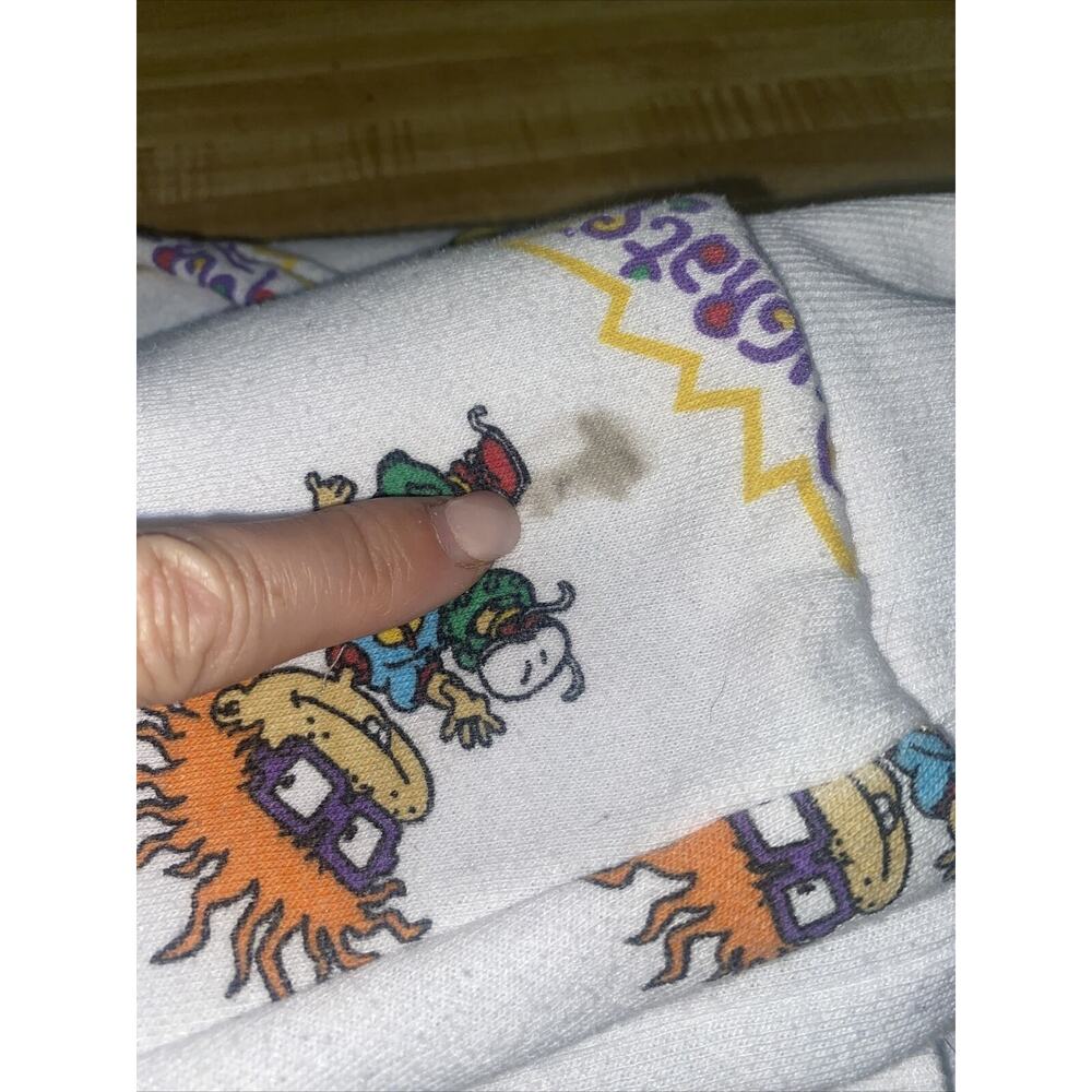 Nickelodeon White Rug Rats Hoodie Size Medium Front Pockets - Picture 7 of 7